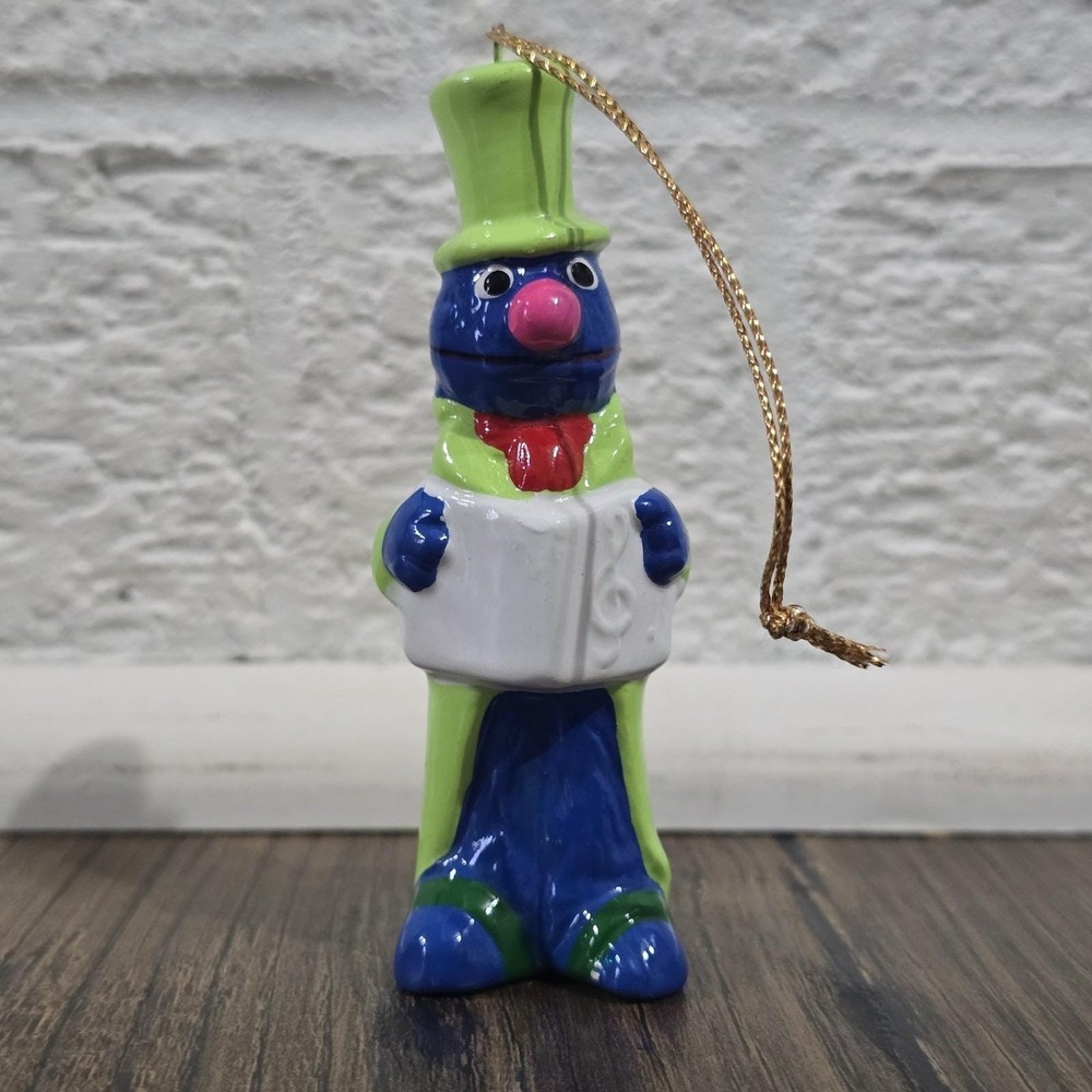 Sesame Street Muppet Grover Caroling‎ Ceramic Christmas Ornament